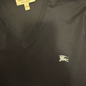 Burberry navy blue v neck shirt